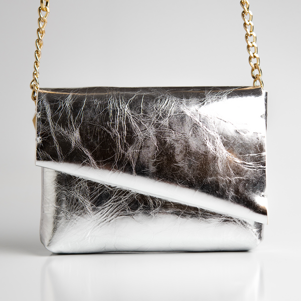 Bolsa Pequena Aya Couro - Silver