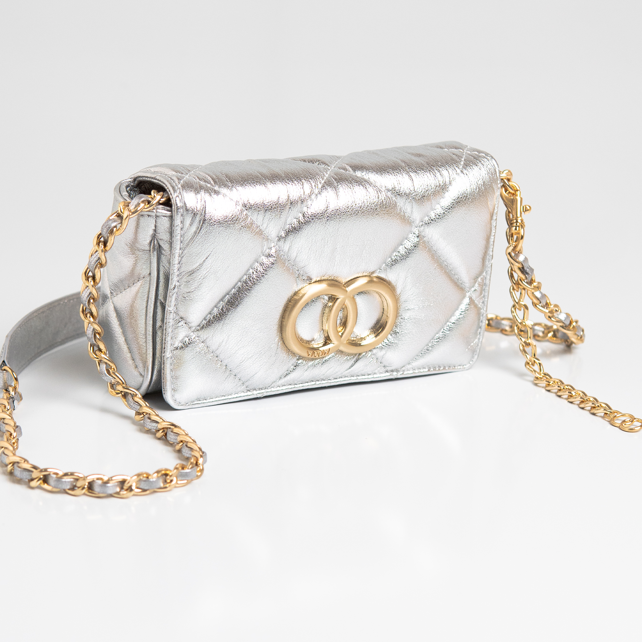 Bolsa Mini Bella Serena Matelassê Couro Silver WOOW