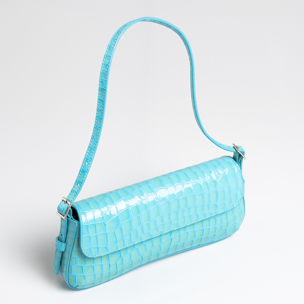 Bolsa Giovana em Croco - River Blue