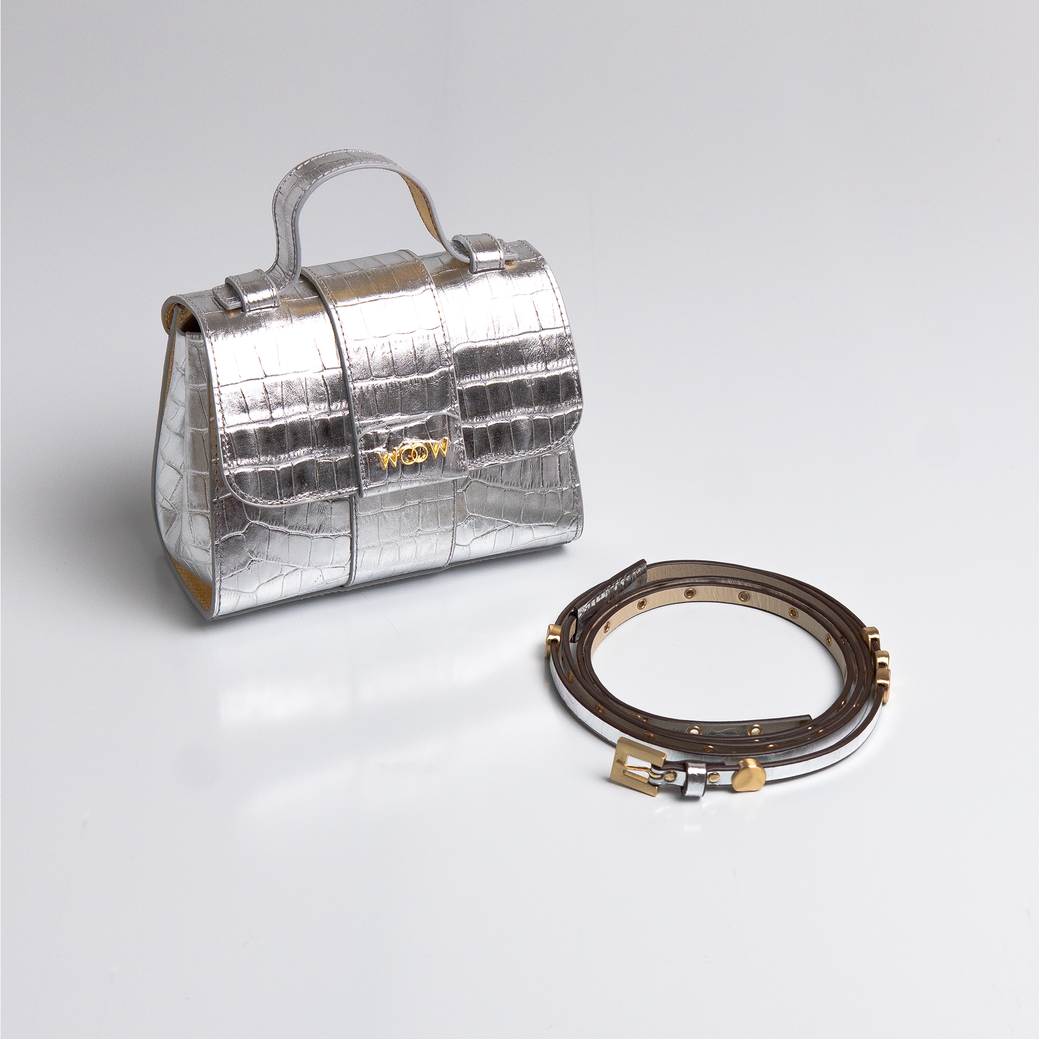 Kit Mini Bag Aurora & Cinto Carolia Silver Fast Bundle