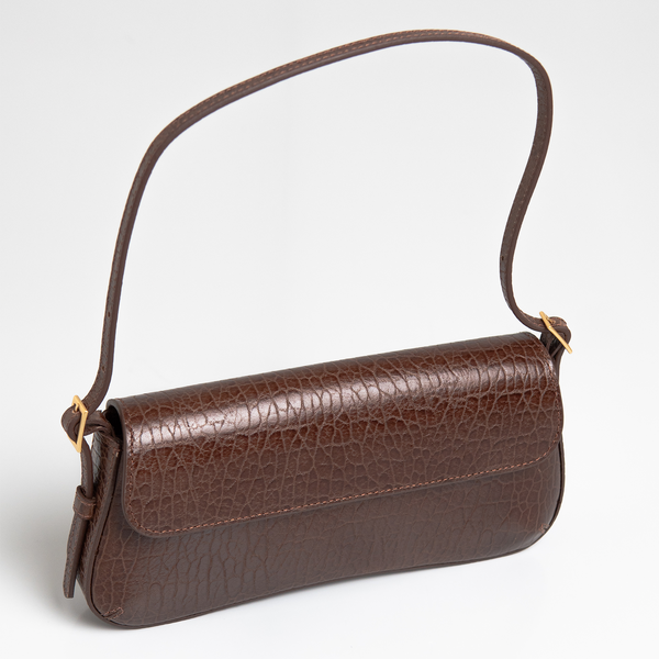 Bolsa Giovana em Croco - Marrom