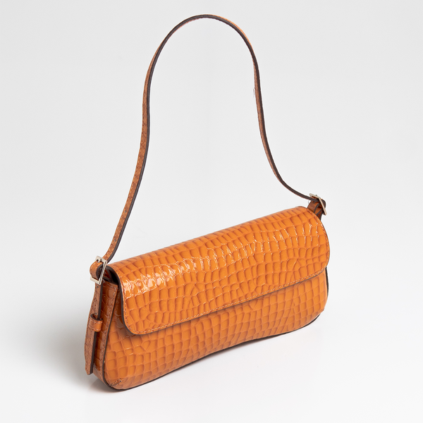 Bolsa Giovana em Croco - Light Orange