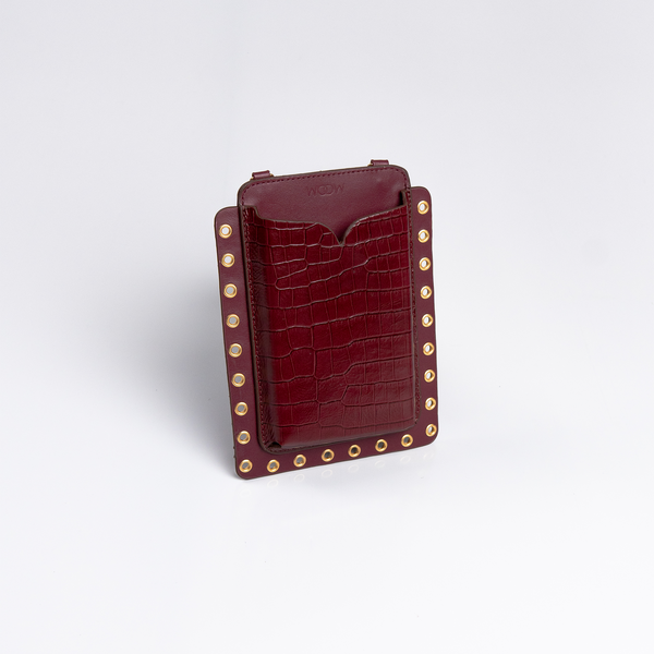 Bolsa Porta Celular Ina com Ilhós - Vinho