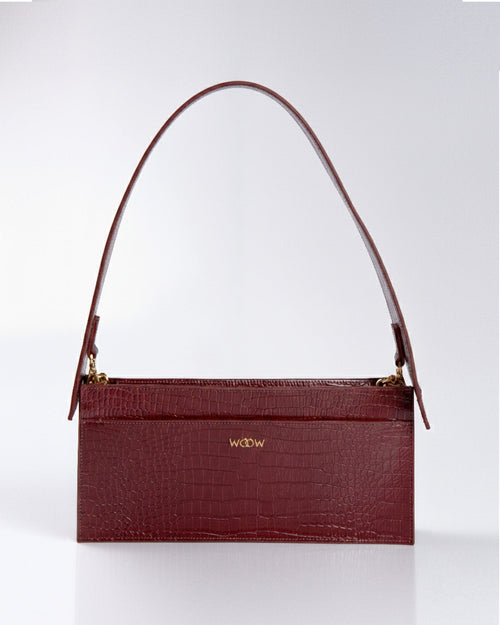 Bolsa Média Margô Couro Bordô WOOW