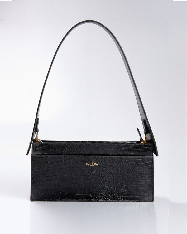 Bolsa Média Margô Couro Preto - Default Title